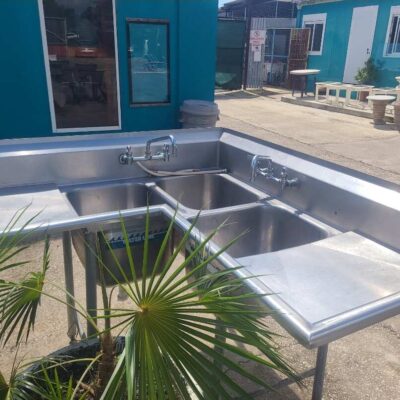 Large Commercial 3 Compartment Sink