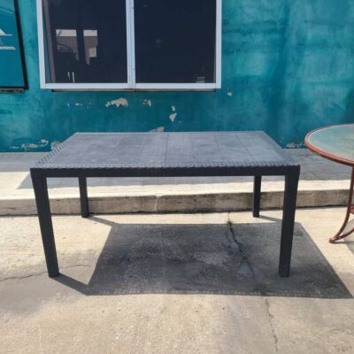 Wood & Wicker Patio Table Only
