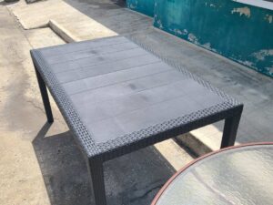 Wood & Wicker Patio Table Only