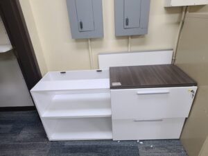 Two Drawer Cabinet with Shelves