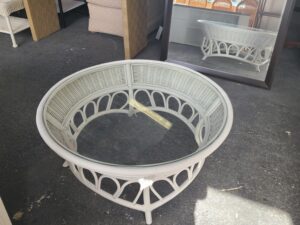 Glass Top Wicker Coffee