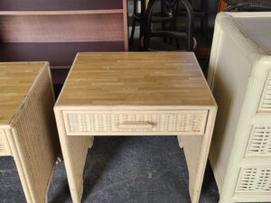 Wicker Single Drawer Night Stand