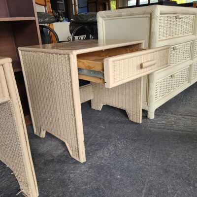 Wicker Single Drawer Night Stand