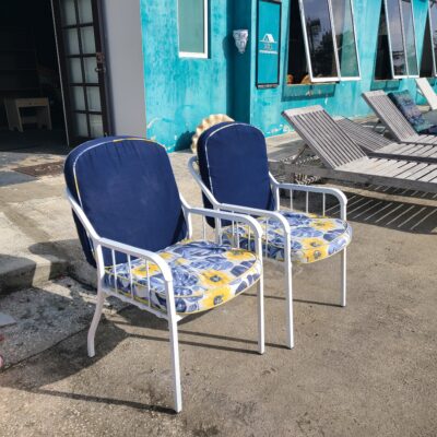 Pair of Aluminum Patio Chairs w/ Cushions